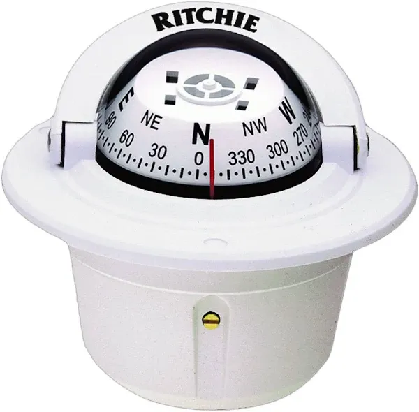 Ritchie F-50W Explorer Compass - Flush Mount - White - F-50W