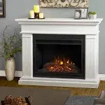 Real Flame Centennial Grand Electric Fireplace with Mantel for Living Room or Bedroom, Replaceable Fireplace Insert Heater, Realistic Log and Flame Effect, Remote Control, Timer.