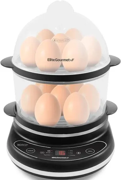 Elite Gourmet Programmable 2-Tier Egg Cooker/Steamer