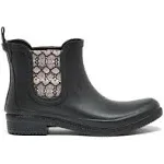 Joules Rutland Womens Rubber Rain Booties, Black