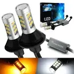 3157 Error Free Dual Color Type 2 Switchback DRL LED Turn Signal Light Bulbs No