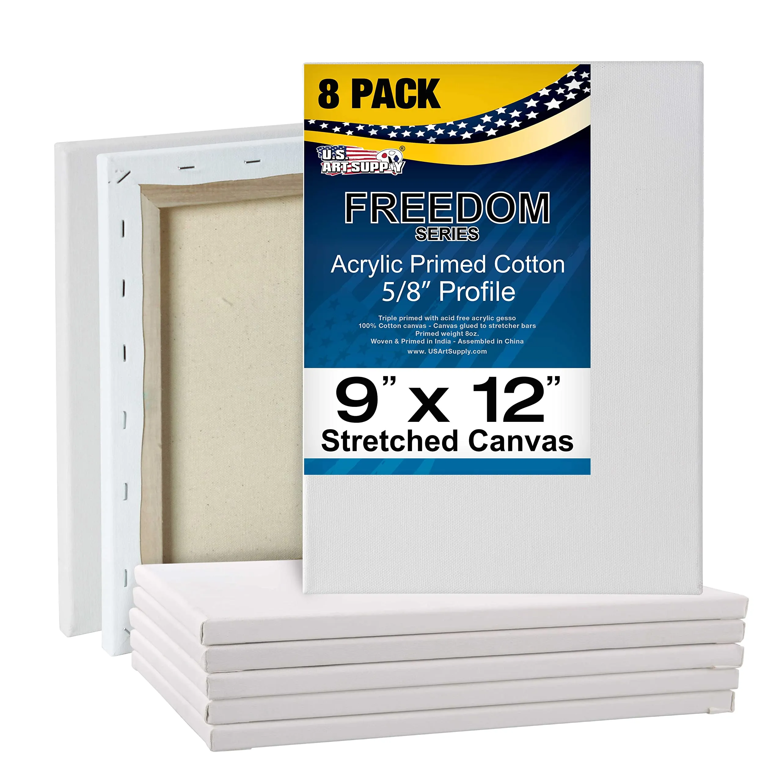 Super Value Quality Acid Free Stretched Canvas 10-Pack