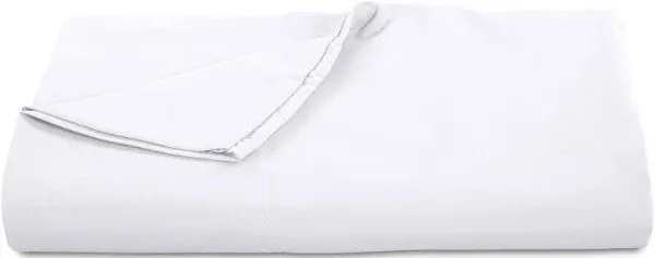 Royale Linens 300 Thread Count 100% Long Staple Combed Cotton Flat Sheet - Super Soft - Top Sheet - Twin Flat Sheet Sold Separately - Breathable, Cool & Crisp Percale Flat Sheet Only (Twin, White)