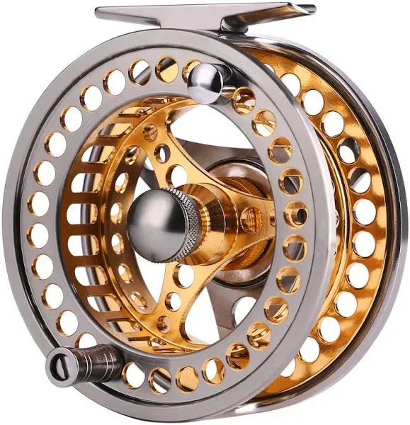 Sougayilang Fly Fishing Reel Large Arbor 2+1 BB with CNC-machined Aluminum Alloy Body and Spool in Fly Reel Sizes