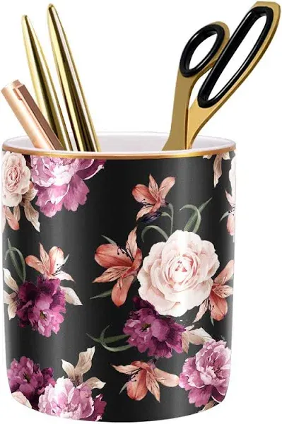 WAVEYU Cute Floral Pen Holder