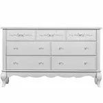 Evolur Aurora 7 Drawer Double Dresser - Blush Pink Pearl