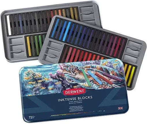 Inktense Blocks 24 Tin, Set of 24, 8Mm Block, Soft Texture, Watersoluble, Ideal 