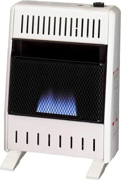 10,000 BTU Natural Gas Ventless Blue Flame Heater With Base Feet, T-Stat Control