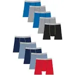 Hanes Comfort Flex Boys' Boxer Brief Underwear, 10-Pack Assorted M