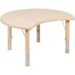 Flash Furniture YU-YCY-093-CIR-TBL-NAT-GG Preschool Activity Table 25-1/2"W X 25-1/8"D X 14-1/2 To 23-1/2" Adjustable Height