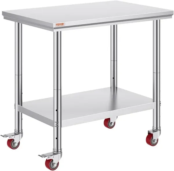 VEVOR Commercial Stainless Steel Work Table Prep Kitchen