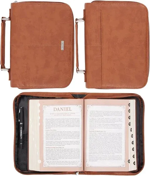 Christian Art Gifts Classic Faith Bible Cover, Brown, L