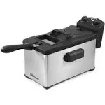 Elite Gourmet 3.5 qt Electric Immersion Deep Fryer with Lid