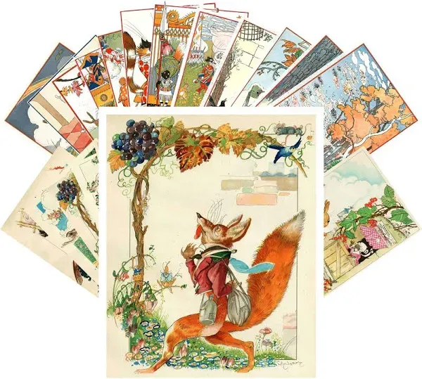 Vintage PostCards 24 pcs Felix Vintage Classic Fairy Tales Book Art