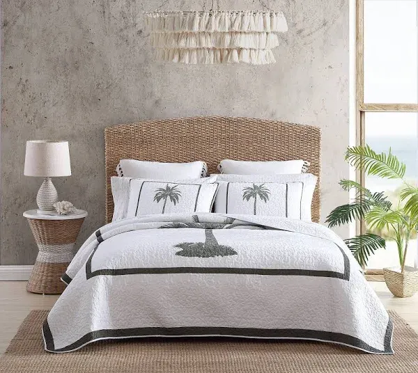 Palm Island 1-Piece Gray Cotton King Sham