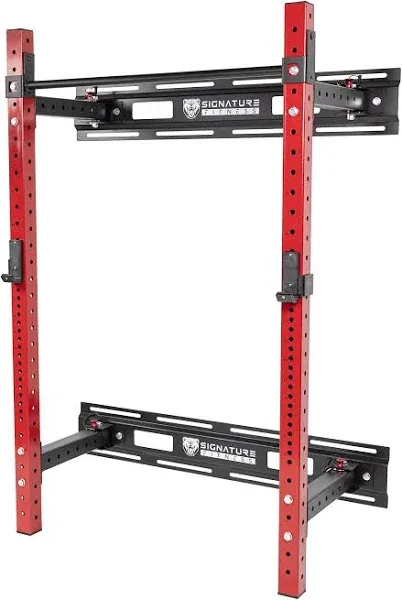 Signature Fitness 3” x 3” Wall Mounted Fold-in Power Cage Squat Rack