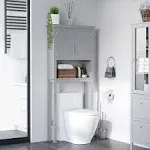 kleankin Modern Over The Toilet Storage Cabinet, Double Door Bathroom 