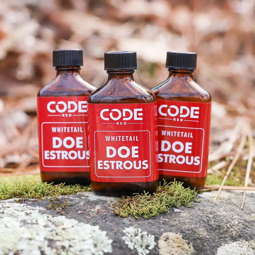 Code Red Whitetail Doe Estrous 3 Pack Scent 2 Oz Each Hunting Mid / Late Season 