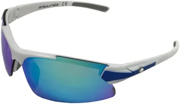 Rawlings Youth Kids Athletic Sunglasses 107 White/Mint Mirrored Lens 10257010QTS