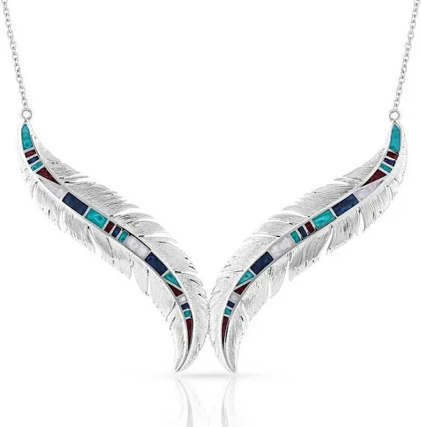 Montana Silversmiths Breaking Trail Feather Necklace