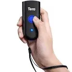 Tera Mini 1D 2D QR Wireless Barcode Scanner, Waterproof Shockproof Pocket Scanner, 3-in-1 BT & USB Wired & 2.4G Bar Code Reader Portable Image Scanner Work with iOS, Windows, Android 1100D