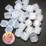 48 Pcs Clear Small Plastic Storage Containers Anti Oxidation Transparent Jewe...