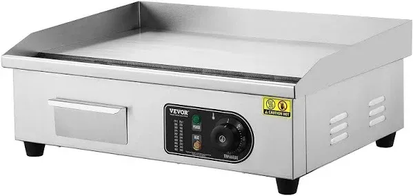 VEVOR 22&#034; Commercial Electric Griddle 3200 W Countertop Flat Top Grill 122℉-572℉