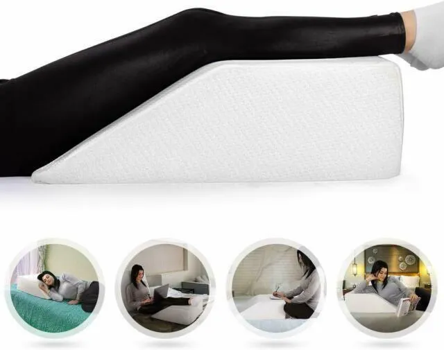 Bed Wedge Pillow for Leg Elevation - Promotes Circulation &amp; Relieves Discomfort