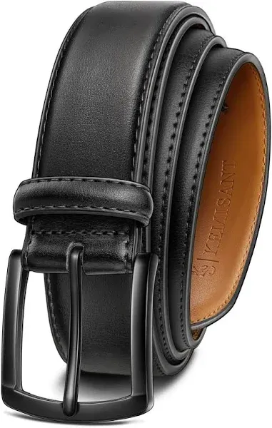 KEMISANT Men Belt 2Pack – Genuine Leather Belt for Men Dress Casual Golf Jeans 1 3/8"