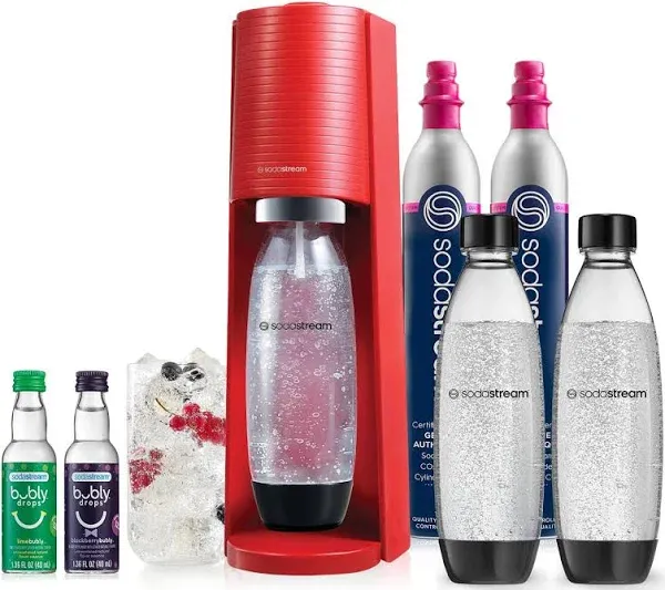 Sodastream Terra Sparkling Water Maker (Black) with CO2, DWS Bottle and Bubly Drop