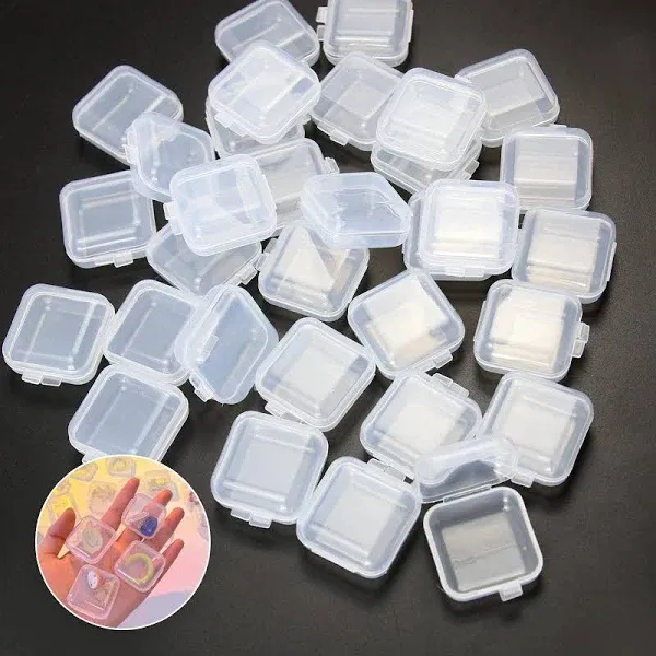 48 Pcs Clear Small Plastic Storage Containers anti Oxidation Transparent Jewelry