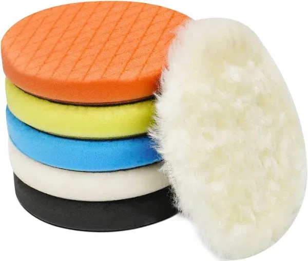 5&#034; Buffing Polishing Pads 6pcs 5.6inch 140mm Face For 5 Inch Backing Plate Compo