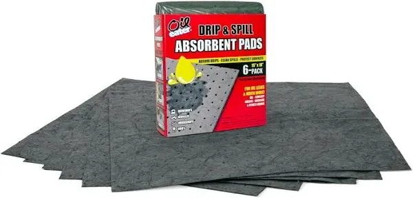 Drip &amp; Spill Universal Pads - Absorbs Liquids | Soaks Oil, Grease, Coolant an...