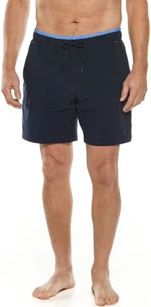 Men's Kahuna Swimming Shorts | Navy Surf Blue Piping