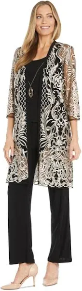 R&M Richards Women's Embellished Sequin Duster Jacket