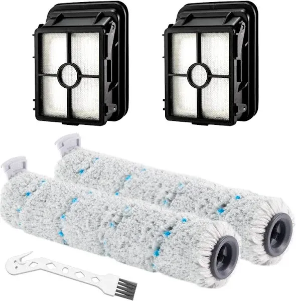 Replacement Parts for Bissell CrossWave Cordless Max 2554 2554A 2590 2593 2596 2597 HydroSteam Plus Series 3515 35151 3513 3518, Include Multi-Surface Brush Rolls 2787 and Replacement Filters 1866