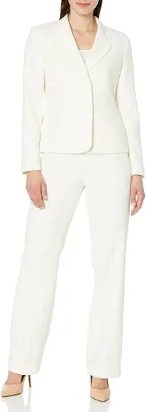 Le Suit Womens Herringbone 2PC Pant Suit