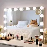 Vanity Mirror with Lights 22&#034; x 18&#034; Large Makeup Mirror Hollywood Mirror with...