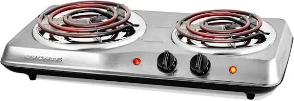 Compact Electric Countertop Double Burner with Adjustable Temperature Control