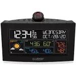 La Crosse Black Digital Wi-Fi Projection Alarm Clock with Weather Monitoring