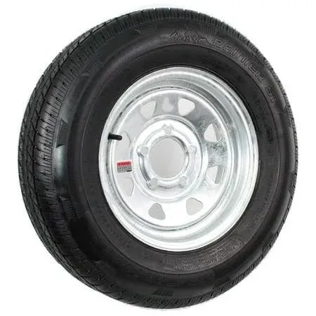 ST185/80R13 Loadstar Trailer Tire LRD on 5 Lug Galvanized Spoke Wheel