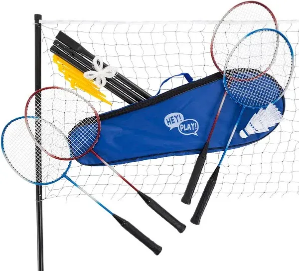 Hey Play Badminton Set Complete Outdoor Yard Game