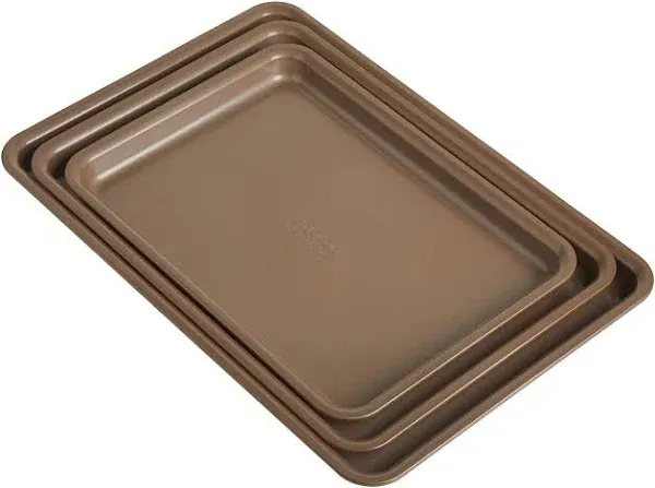 Nonstick Bakeware 3-Piece Cookie Pan Set, Bronze