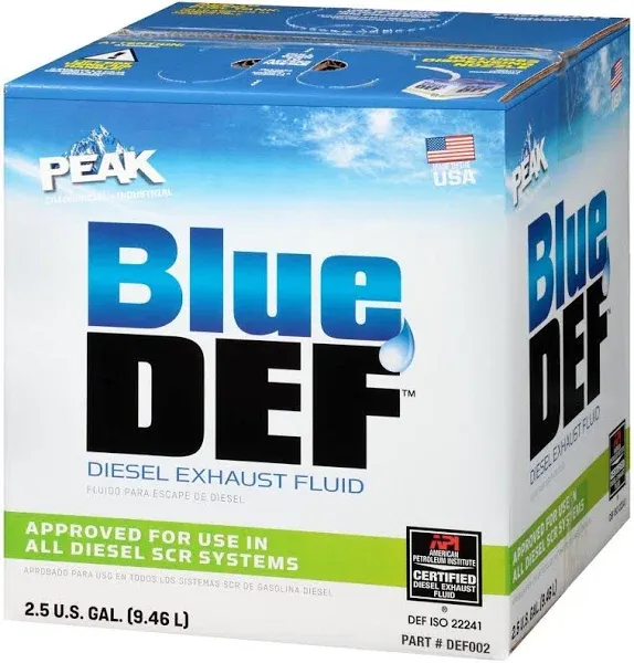 BlueDEF Exhaust Fluid Synthetic &amp; Deionized Water 2.5 Gallon Jug (6 Pa...