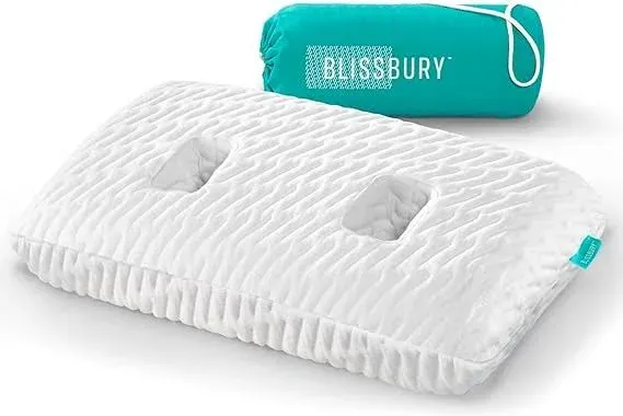 BLISSBURY Ear Pillow with Ear Hole for Sleeping with Sore Ear Pain 5&#034; White