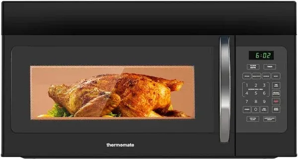 30" Over the Range Microwave Oven, thermomate 1.6 Cu. Ft. Capacity Microwave Over the Stove with One Touch, 1000 Cooking Watts, 300 CFM, 10 Power Levels, LED Lighting, Black