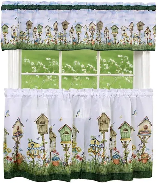 Ben&amp;Jonah Collection Home Sweet Home Printed Tier and Valance Window Curtain Set