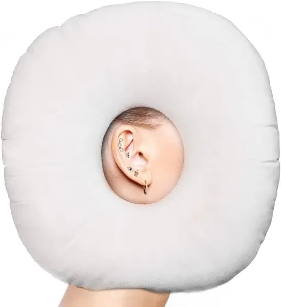 Ear Piercing Pillow for Side Sleepers with Ear Hole, O-Shaped Side Sleeping Pillow, Ear Guard Pillow for CNH, Relief Ear Pain Ear Inflammation Pressure Sores…