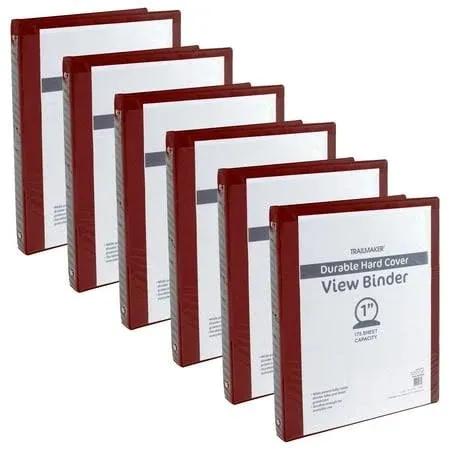 50 Pack of Bulk Wholesale 1 Inch 3 Ring Hardcover Binders with Clear Transparent Covers for Picture and Note Display for Students