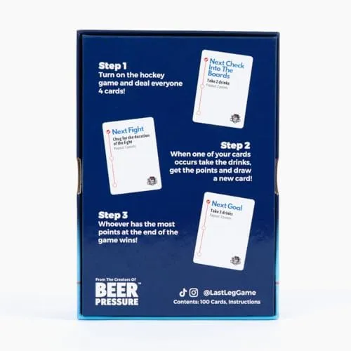 Beer Pressure The Last Leg - Live Hockey Drinking Game. Perfect for Game Days, Tailgates, Parties, and Pre Games.